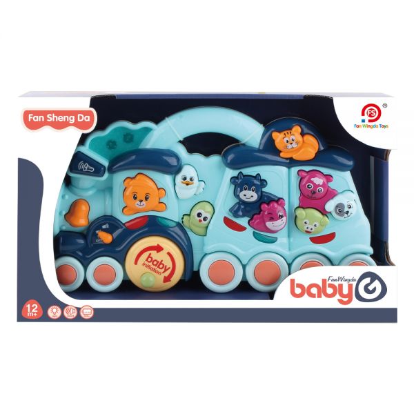 BEBE TRAIN WITH ANIMAL SOUNDS AND LIGHT - BLUE