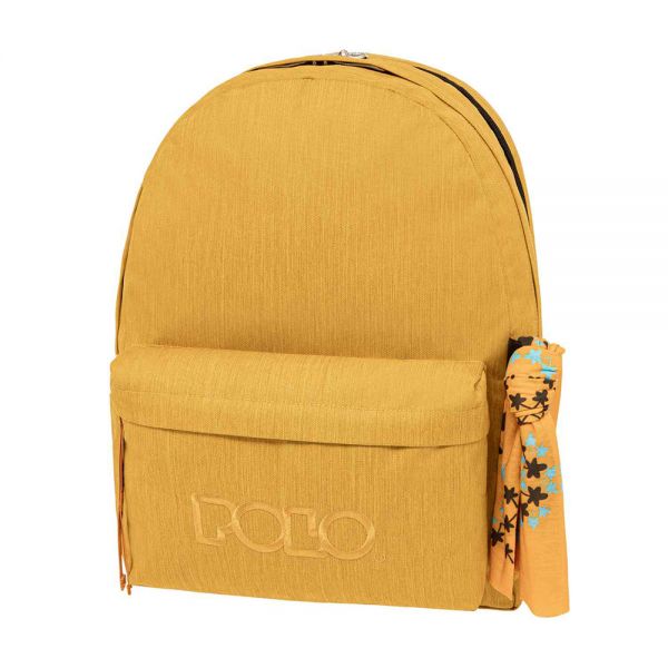 POLO BACKPACK ORIGINAL DOUBLE SCARF WITH SCARF 2023 - MUSTARD