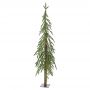 GREEN CHRISTMAS TREE WITH IRON BASE AND WOODEN TRUNK 210CM