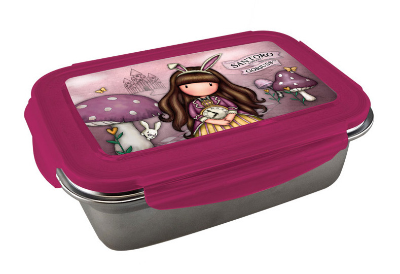 STAINLESS STEEL FOOD CONTAINER 800ml PINK GORJUSS