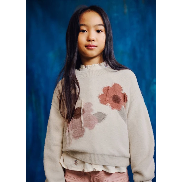 MAYORAL JERSEY FLOWERS ALMOND