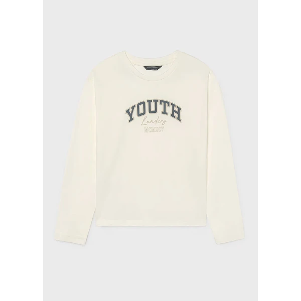MAYORAL T-SHIRT ΜΑΚΡΥΜΑΝΙΚΟ BASIC ΚΡΕΜ