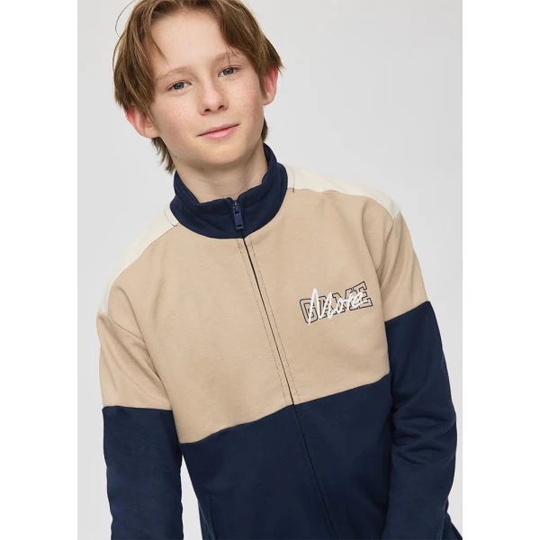 MAYORAL TRACKSUIT JACKET BLOCKING  BEIGE