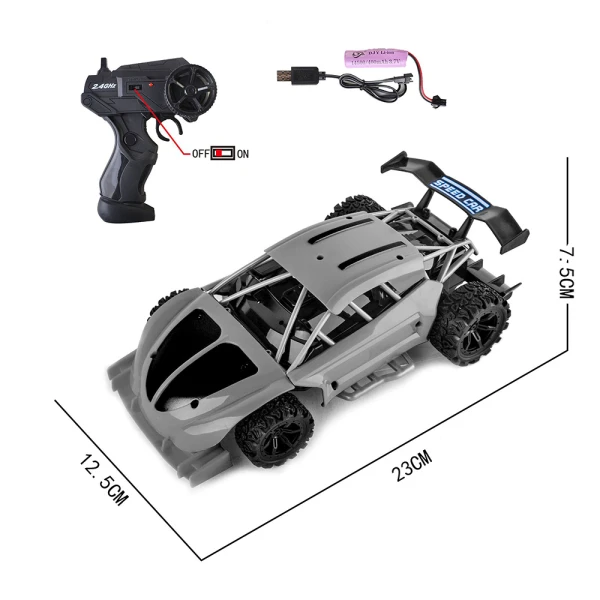 2.4GHZ REMOTE-CONTROLLED CAR – GREY