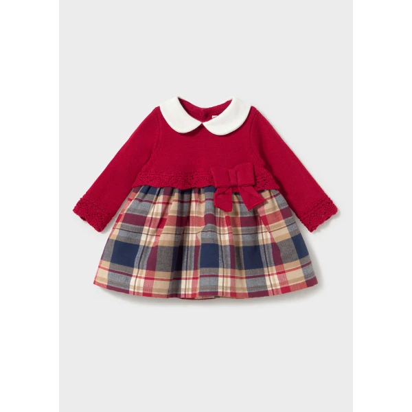 MAYORAL DRESS KNITTED COMBINED RED