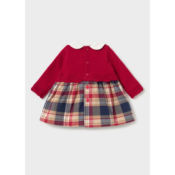 MAYORAL DRESS KNITTED COMBINED RED