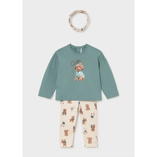 MAYORAL LEGGINGS SET WITH RIBBON BLUE
