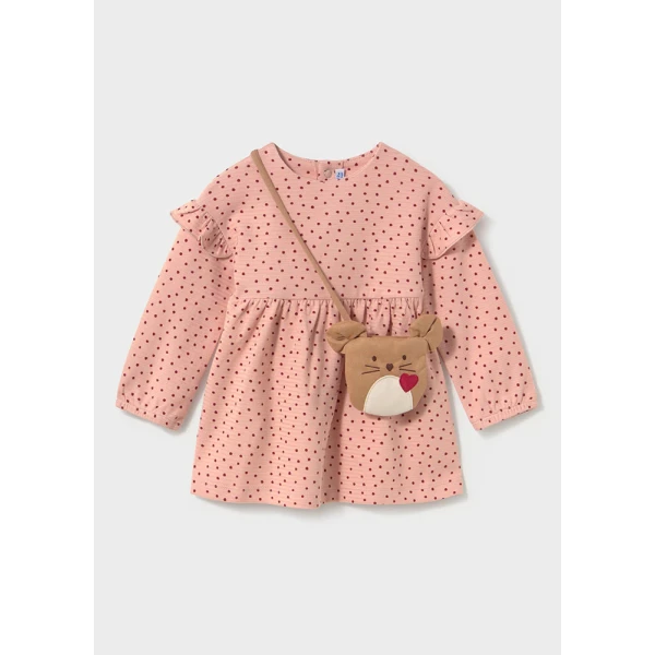 MAYORAL DRESS WITH BAG SOFT PINK