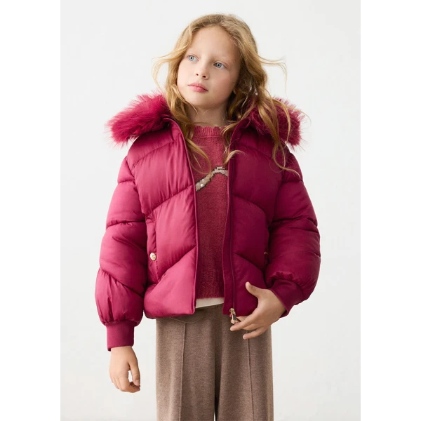 MAYORAL JACKET COLLAR FUR RASPBERRY