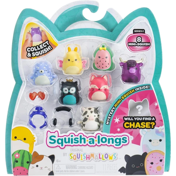 SQUISH-A-LONGS SQUISHMALLOWS SET 8 pcs W2 FIGURES & ACCESSORIES