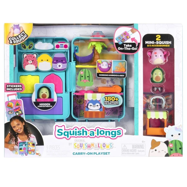 SQUISH-A-LONGS HANDBAG PLAYSET 2PCS. WITH FIGURES & ACCESSORIES