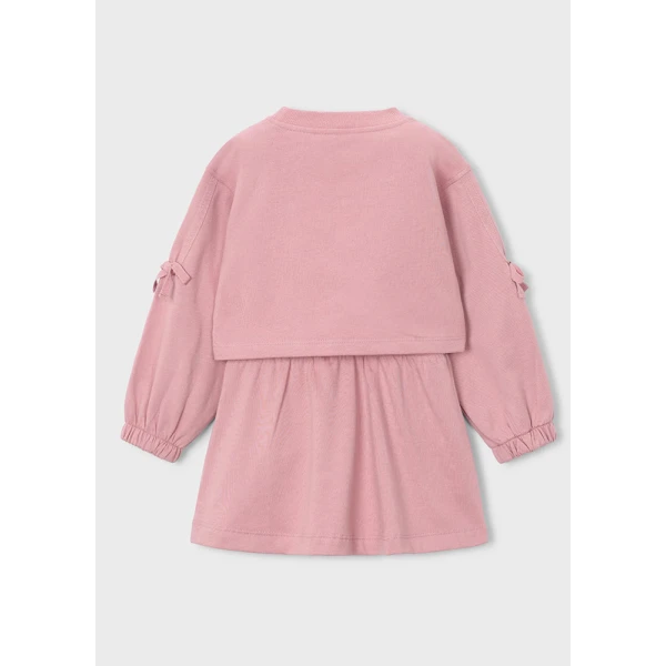MAYORAL DRESS FLEECE EMBROIDERED  PASTEL