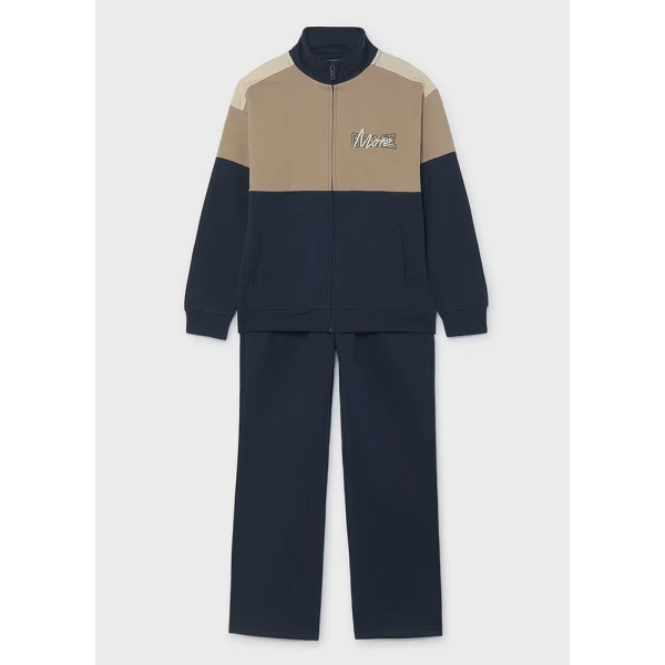 MAYORAL TRACKSUIT JACKET BLOCKING  BEIGE