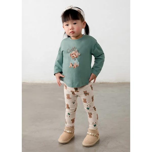 MAYORAL LEGGINGS SET WITH RIBBON BLUE
