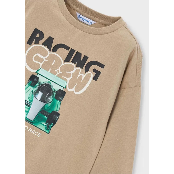 MAYORAL T-SHIRT LONG SLEEVES RACING BEIGE