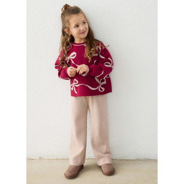 MAYORAL SET PANTS LONG KNITTED RASPBERRY