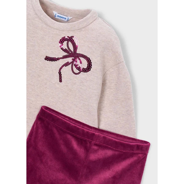 MAYORAL SET LEGGINGS RIBBONS  RASPBERRY
