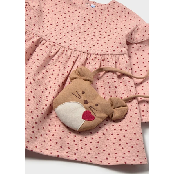 MAYORAL DRESS WITH BAG SOFT PINK