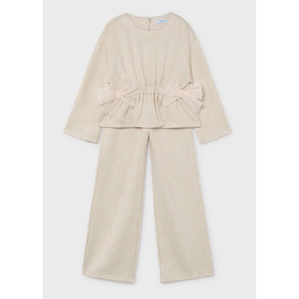 MAYORAL SET PANTS KNITTED SOFT BROWN 