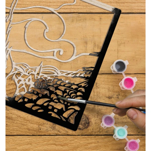 SPLAT PLANET WOODEN CRAFT SET STARRY NIGHT WOOD ART 25X25cm.