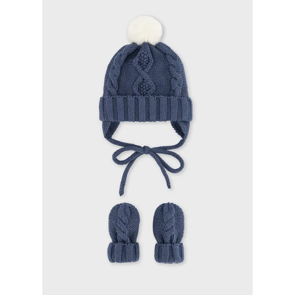 MAYORAL KNIT HAT AND GLOVES SET BLUEBERRY