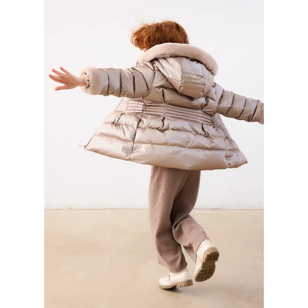 MAYORAL JACKET METALLIC FUR BROWN BRIGHT