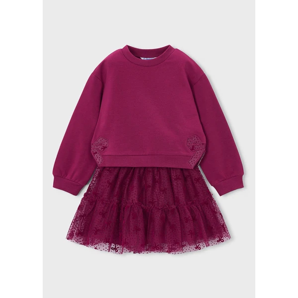 MAYORAL SET SKIRT TULLE RASPBERRY