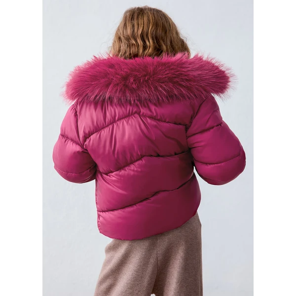 MAYORAL JACKET COLLAR FUR RASPBERRY