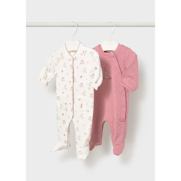 MAYORAL SET 2 ROMPERS INTELOCK POWDER