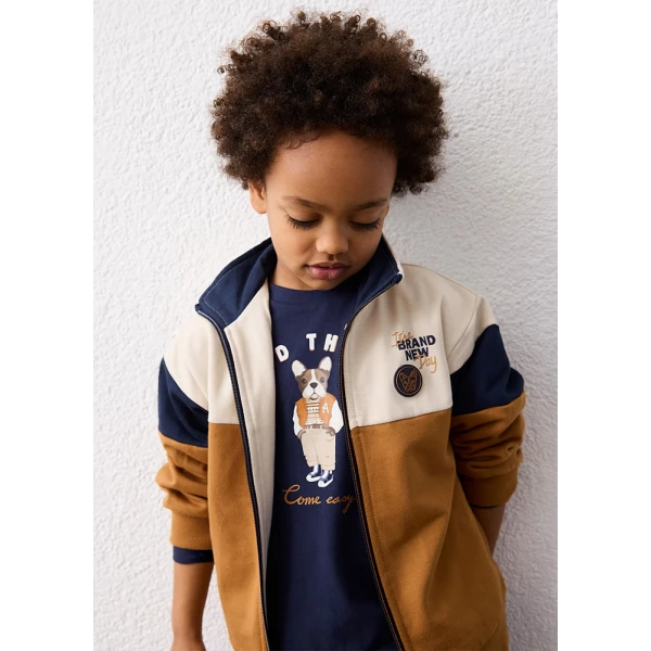 MAYORAL TRACKSUIT JACKET HOODLESS CLAY