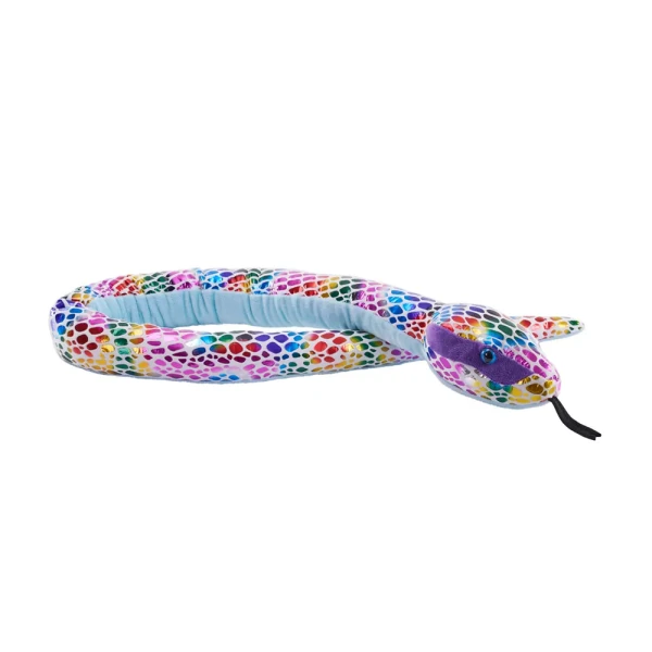 WILD REPUBLIC FOILKINS PLUSH RAINBOW DOTTED SNAKE 137 cm