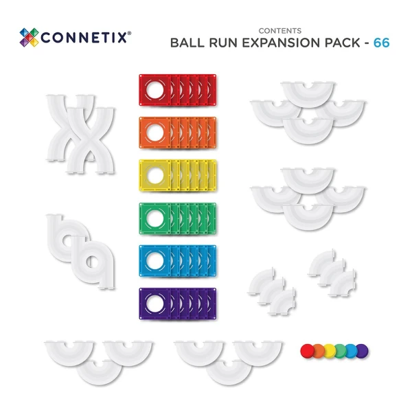 CONNETIX ΣΕΤ ΕΠΕΚΤΑΣΗΣ RAINBOW BALL RUN 66 τεμ.