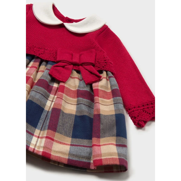 MAYORAL DRESS KNITTED COMBINED RED