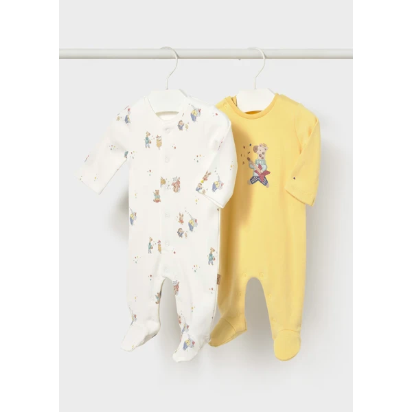 MAYORAL SET 2 ROMPERS INTELOCK CHAMOMILE