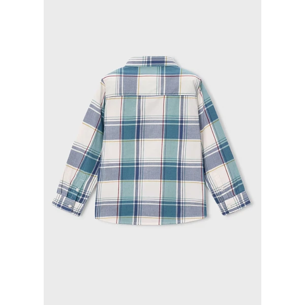 MAYORAL SHIRT LONG SLEEVES CHECK AQUA GREEN