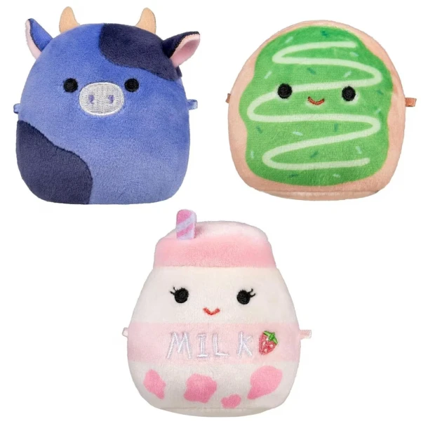 MICROMALLOWS - SET 3 PLUSH 6 cm SQUISHMALLOWS DAISUKE THE MACHA DONUT - INFRED THE COW - AMELIE THE STRAWBERRY MILK