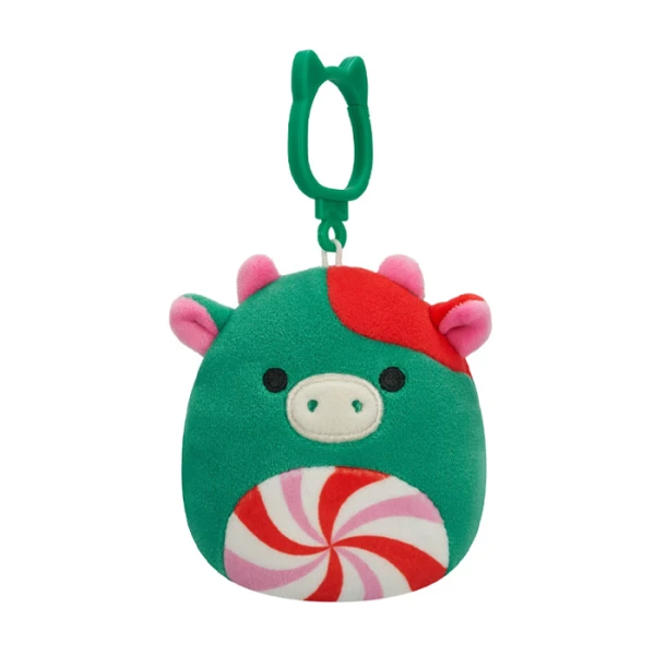 SQUISHMALLOWS-XMAS - ΛΟΥΤΡΙΝΑ ΜΠΡΕΛΟΚ 9 εκ. W1 - RUBEN THE PEPPERMINT COW