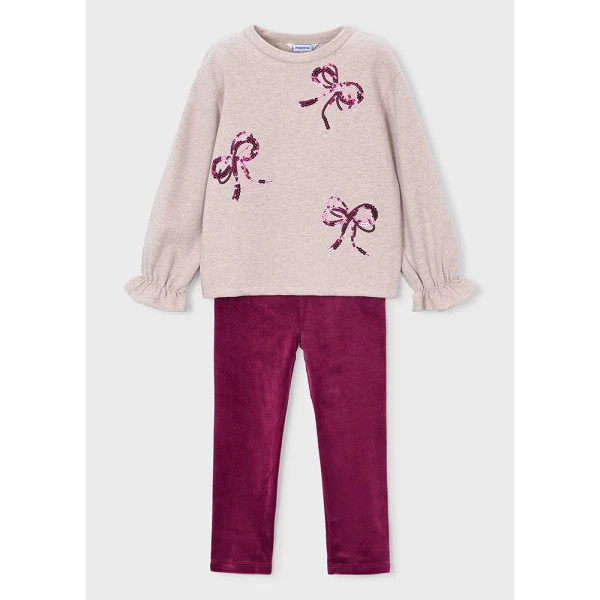 MAYORAL SET LEGGINGS RIBBONS  RASPBERRY