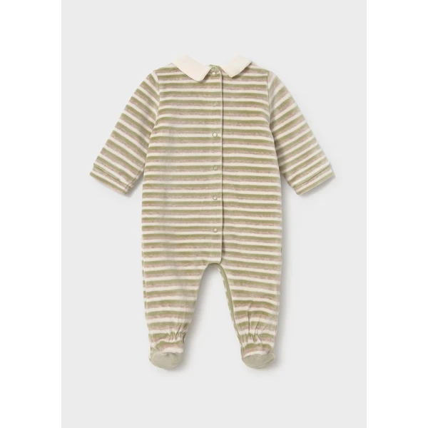 MAYORAL ROMPER VELOUR COLLAR LIGHT GREEN