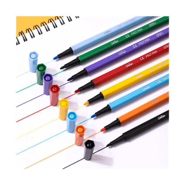 DELI ΤΡΙΓΩΝΙΚΟΙ ΜΑΡΚΑΔΟΡΟΙ WASHABLE COLORUN 12 ΧΡΩΜΑΤΑ 1-1.2mm