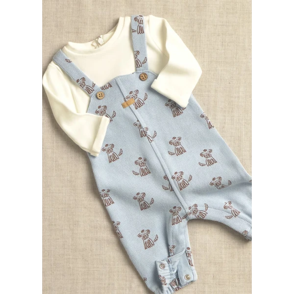 MAYORAL ROMPER PINAFORE CYAN