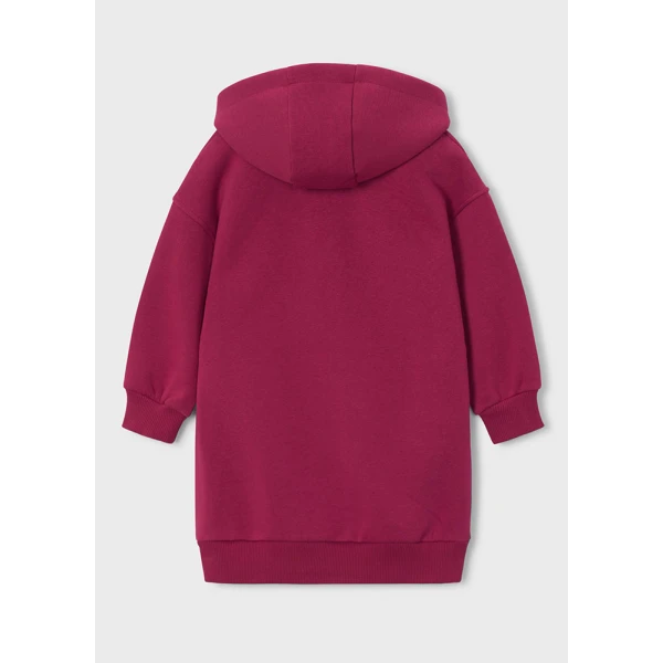 MAYORAL DRESS FLEECE HOOD CHERRY