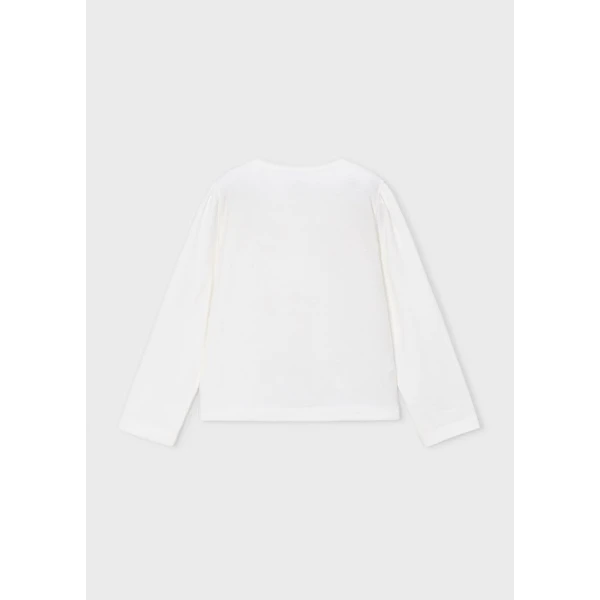 MAYORAL BLOUSE LONG SLEEVES FORMAL  ECRU-RASPBERRY