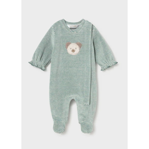 MAYORAL SET 2 ROMPERS VELOUR GREEN INTENSE