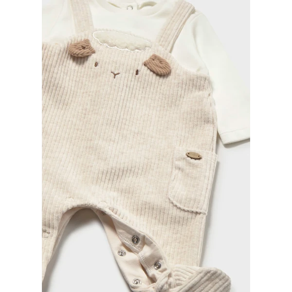 MAYORAL ROMPER PINAFORE CORDUROY  WHITE