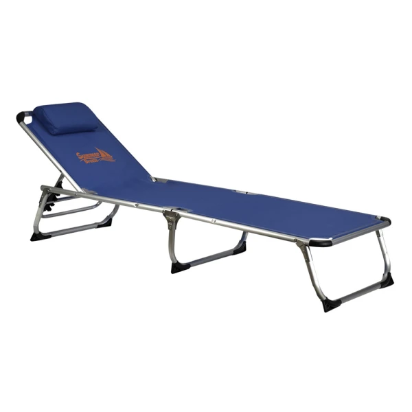 FOLDING ALUMINUM BEACH SUNBED BLUE 188X58X30.5 cm