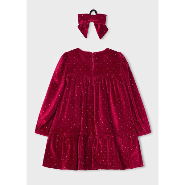 MAYORAL DRESS VELOUR HAIR SCRUNCHIE  RED