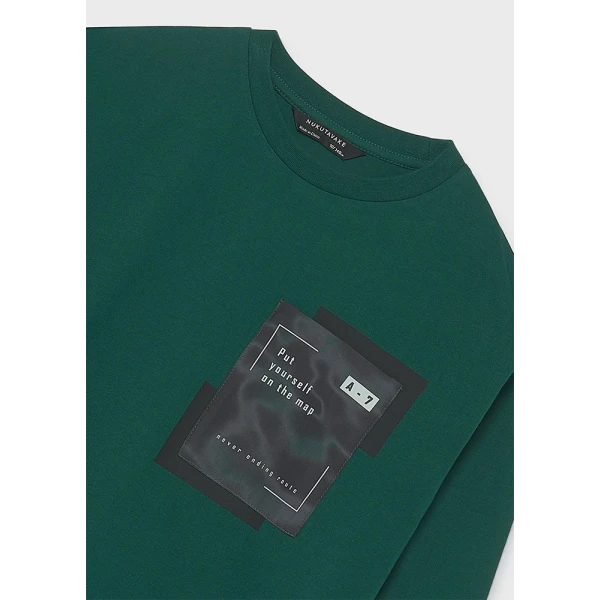 MAYORAL T-SHIRT LONG SLEEVES POCKET GREEN