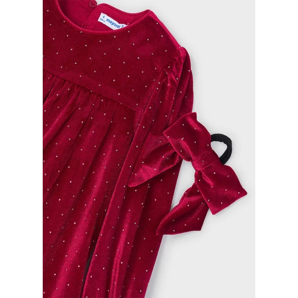 MAYORAL DRESS VELOUR HAIR SCRUNCHIE  RED