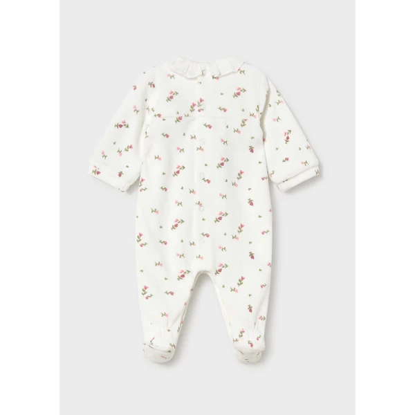 MAYORAL SET ROMPER WITH VELOUR COLLAR LIGHT GREEN